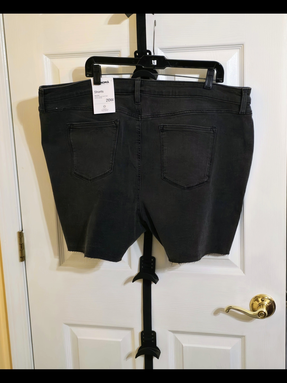Sonoma Black Denim Shorts with Subtle Distressing - Picture 3 of 5